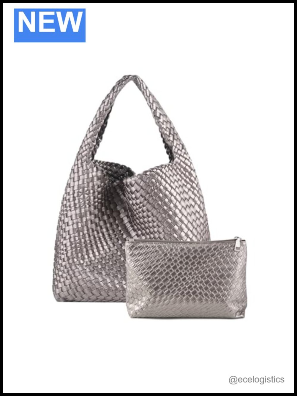 Woven Tote Bag for Women Vegan Leather Handmade Shoulder Purse